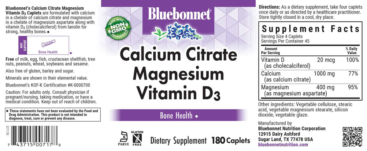 Bluebonnet Calcium Citrate Magnesium & Vitamin D3 - additional view 1