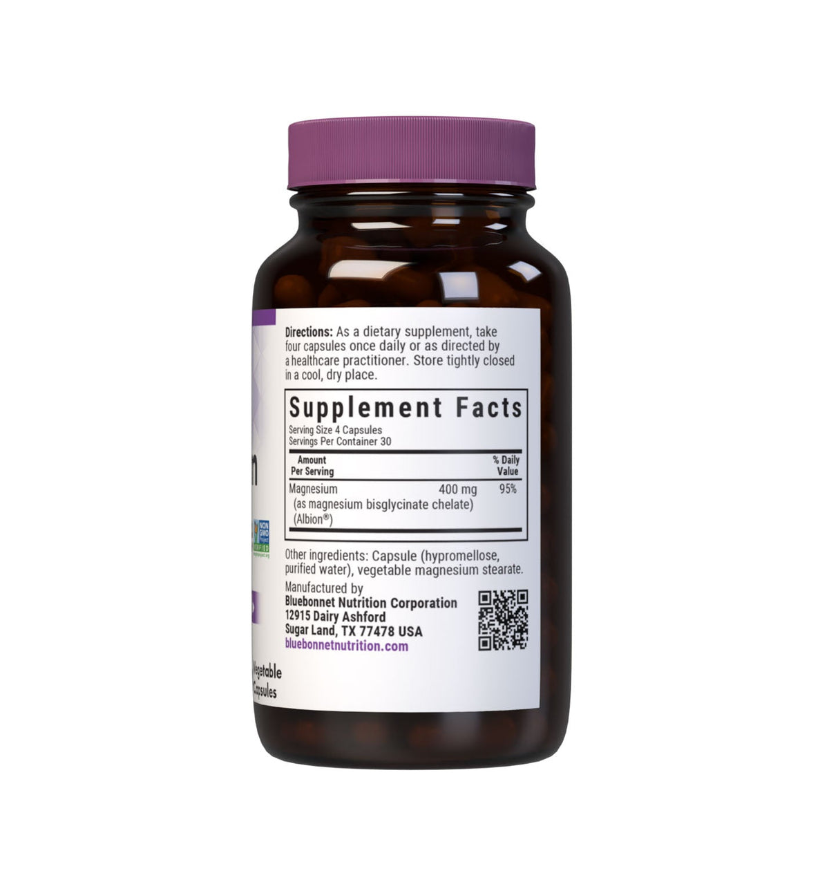 Supplement Facts for Bluebonnet Magnesium Glycinate