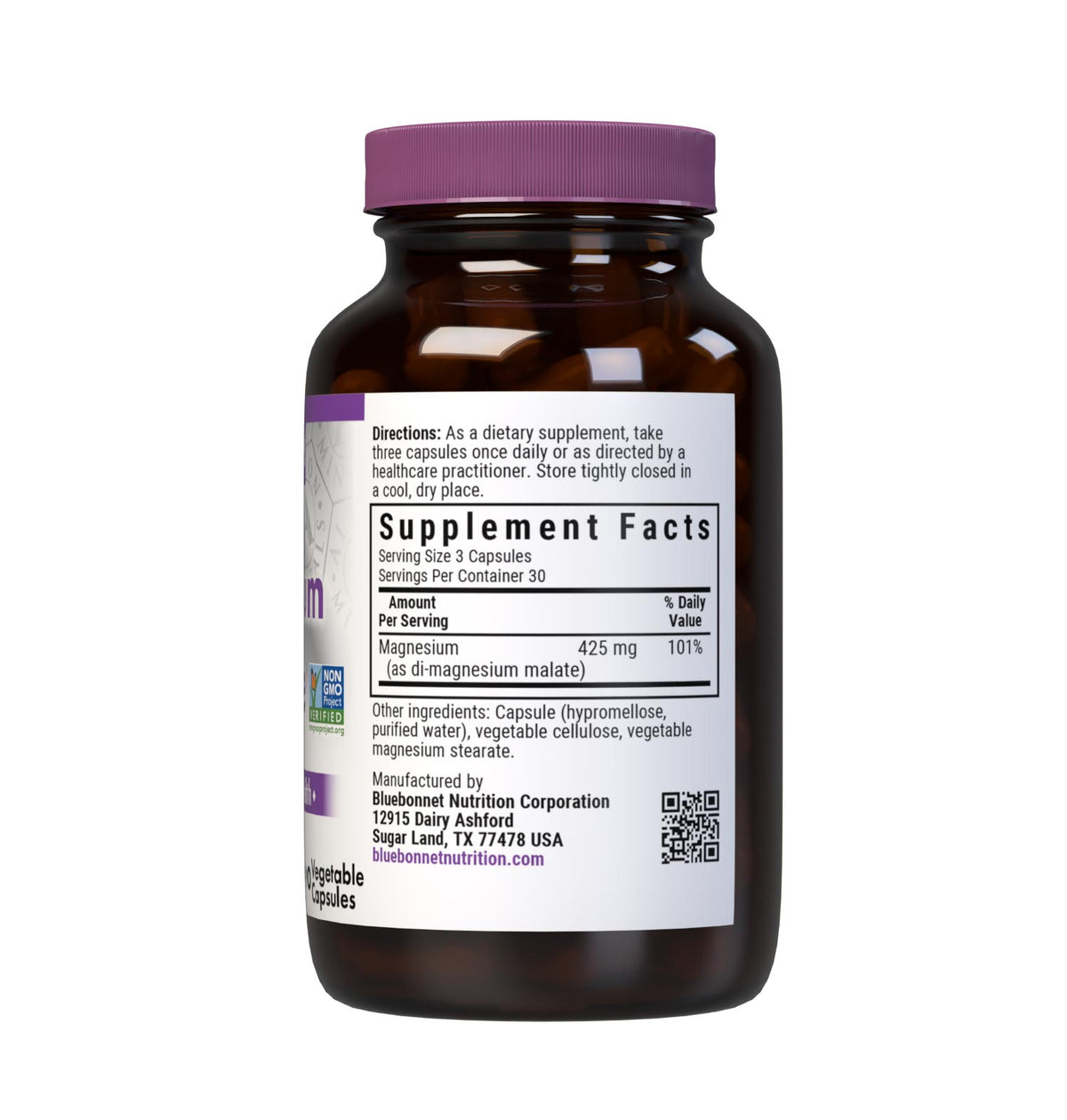 Supplement Facts for Bluebonnet Magnesium Malate
