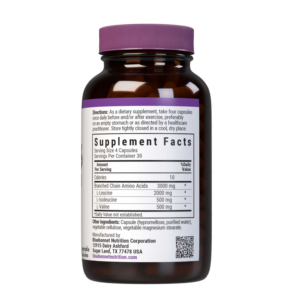 Supplement Facts for Bluebonnet BCAAS