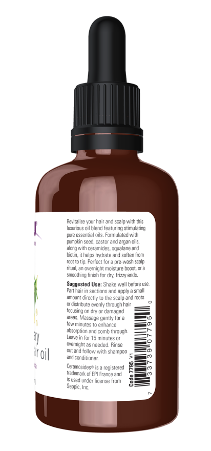 NOW Foods Rosemary Scalp & Hair Oil label