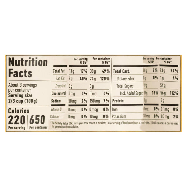 Nutrition Facts for Oatly The Original Vanilla Non-Dairy Frozen Dessert