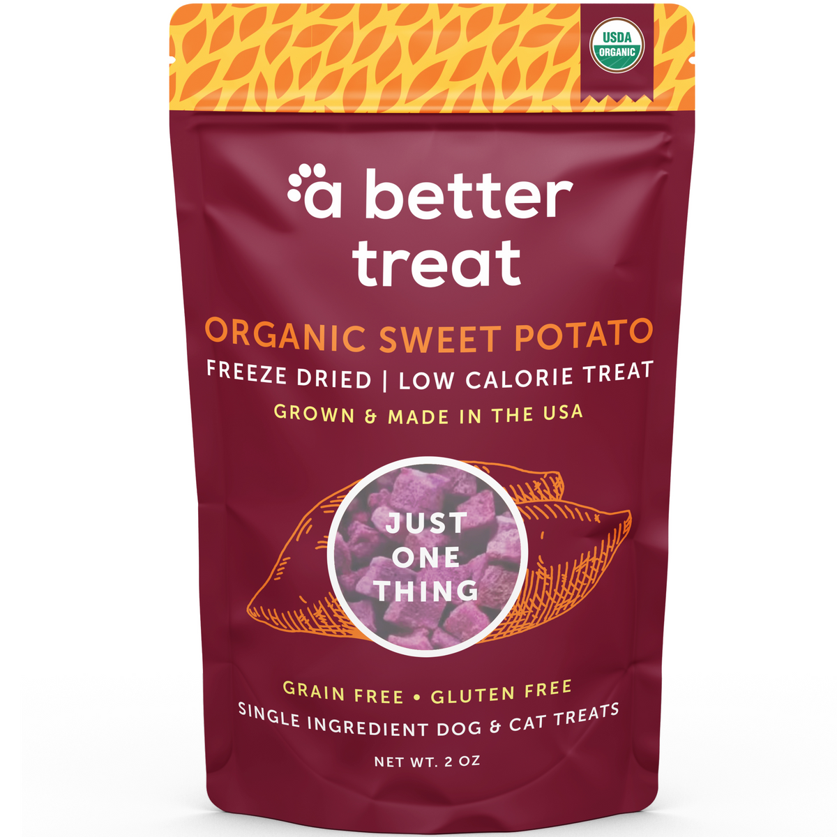 A Better Treat Freeze Dried Raw USDA Organic Purple Sweet Potato Dog & Cat Treats Standard 1 pack