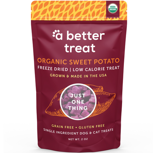 A Better Treat Freeze Dried Raw USDA Organic Purple Sweet Potato Dog & Cat Treats Standard 1 pack