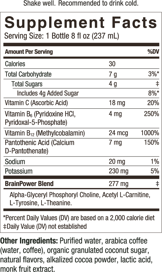 BRAINJAVA House Brew - Supplement/Nutrition Facts