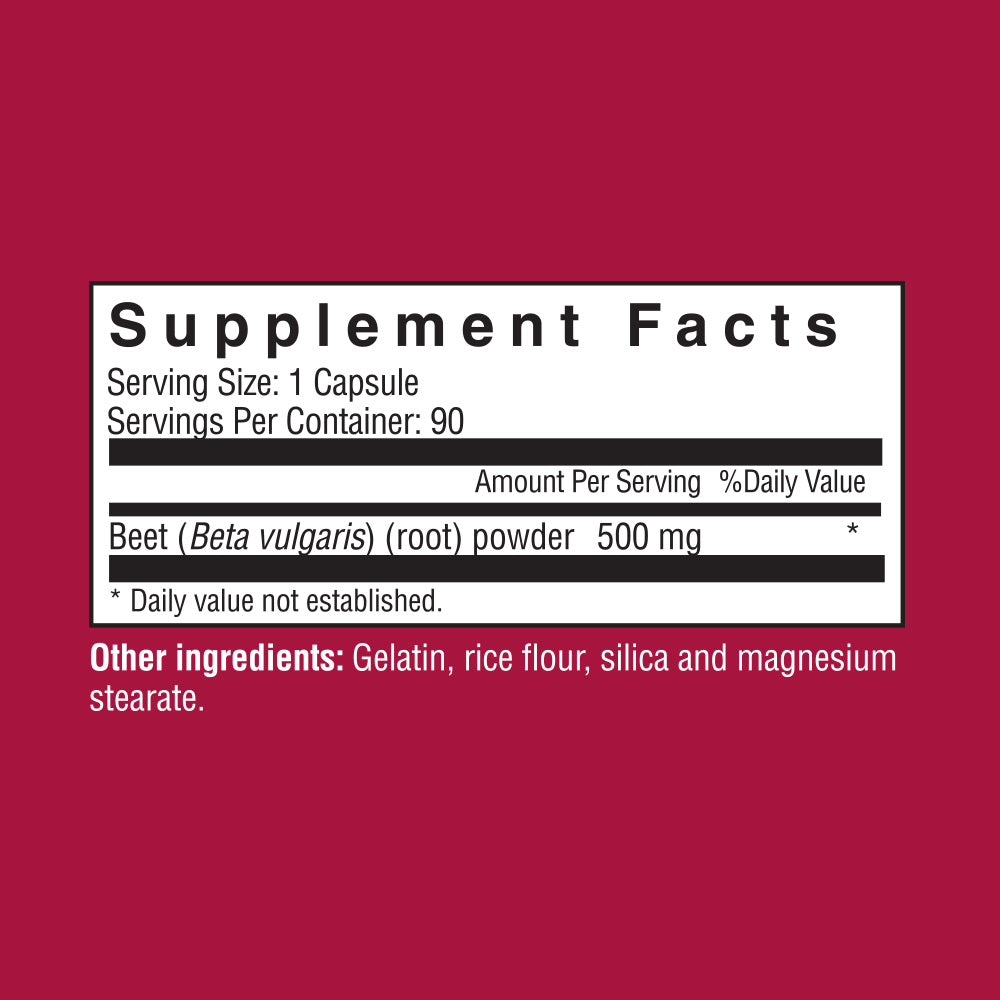 Supplement Facts for Country Farms Bountiful Beets Capsules