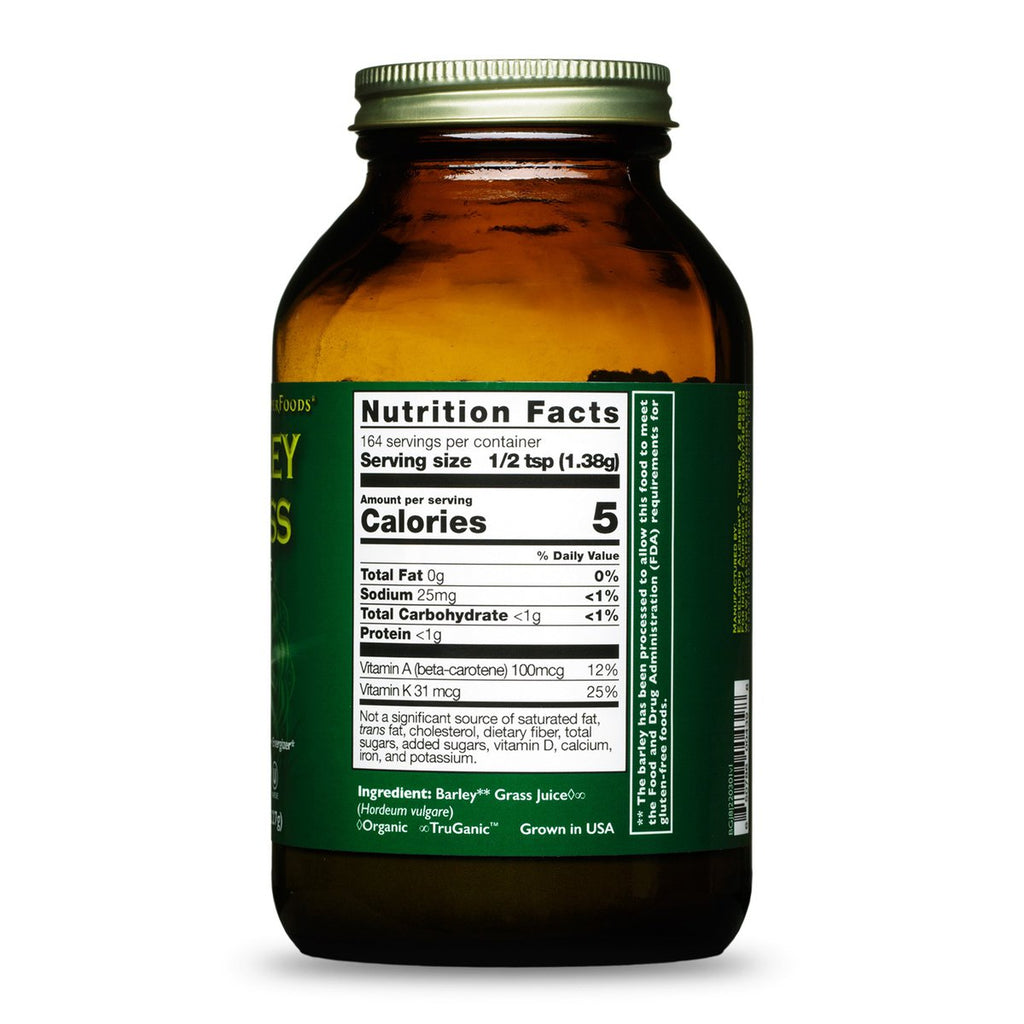 Supplement Facts for Health Force Super Foods Barley Grass Juice Powder