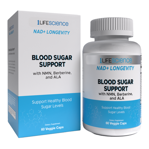 1 Life Science NAD+ Blood Sugar Support - 60 Vegetable Capsules