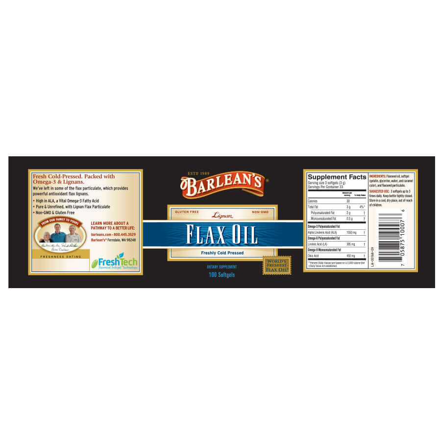 Barlean's Lignan Flax Oil Softgels