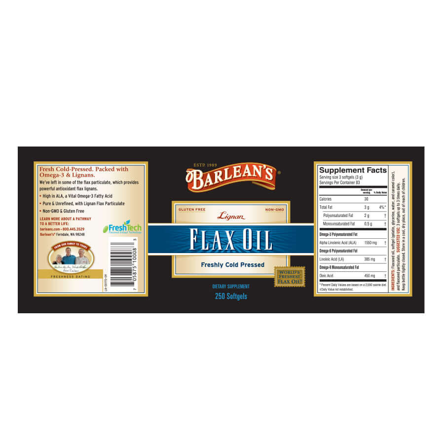 Barlean's Lignan Flax Oil Softgels