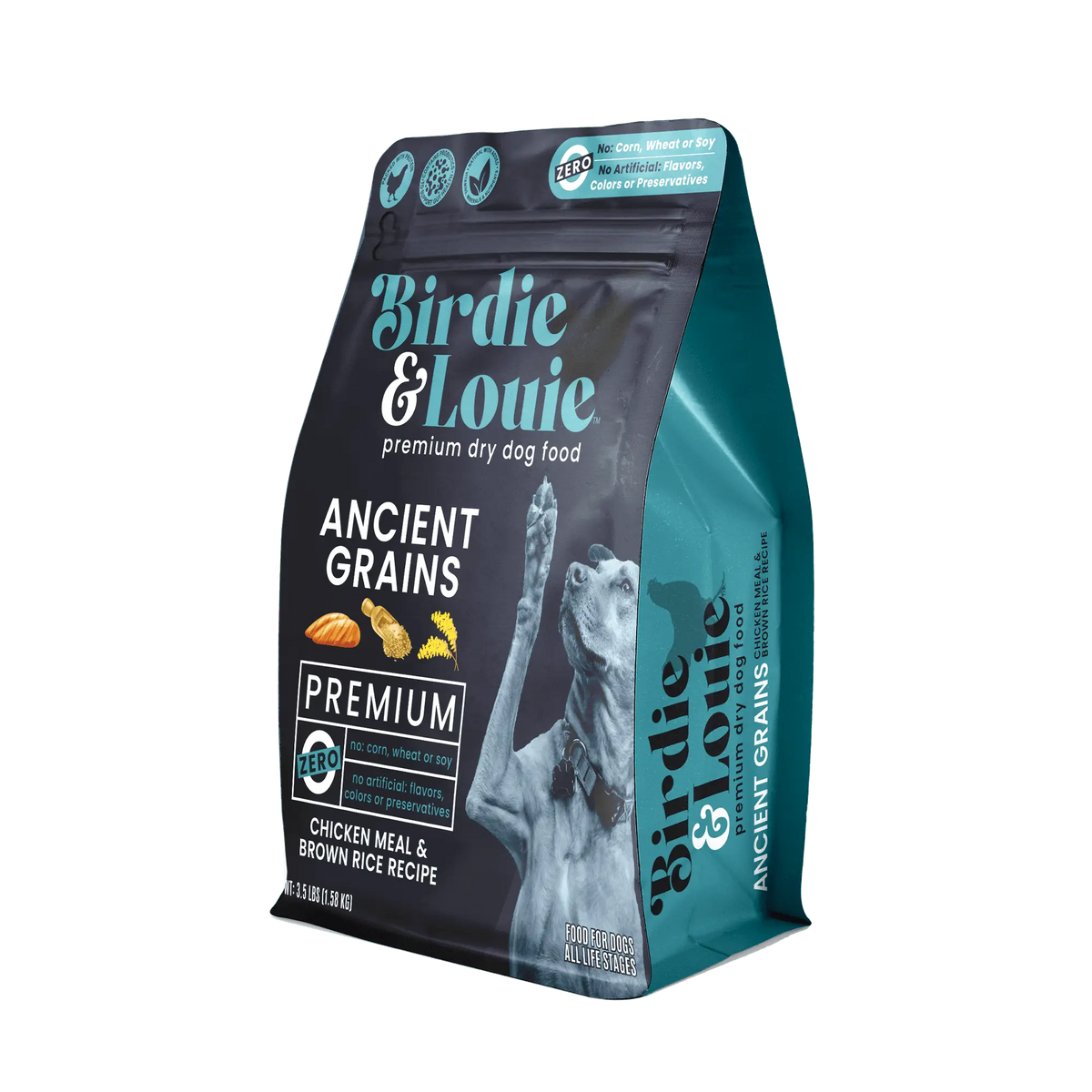 Birdie & Louie Chicken Meal & Brown Rice Recipe Dry Dog Food 3.5 lb