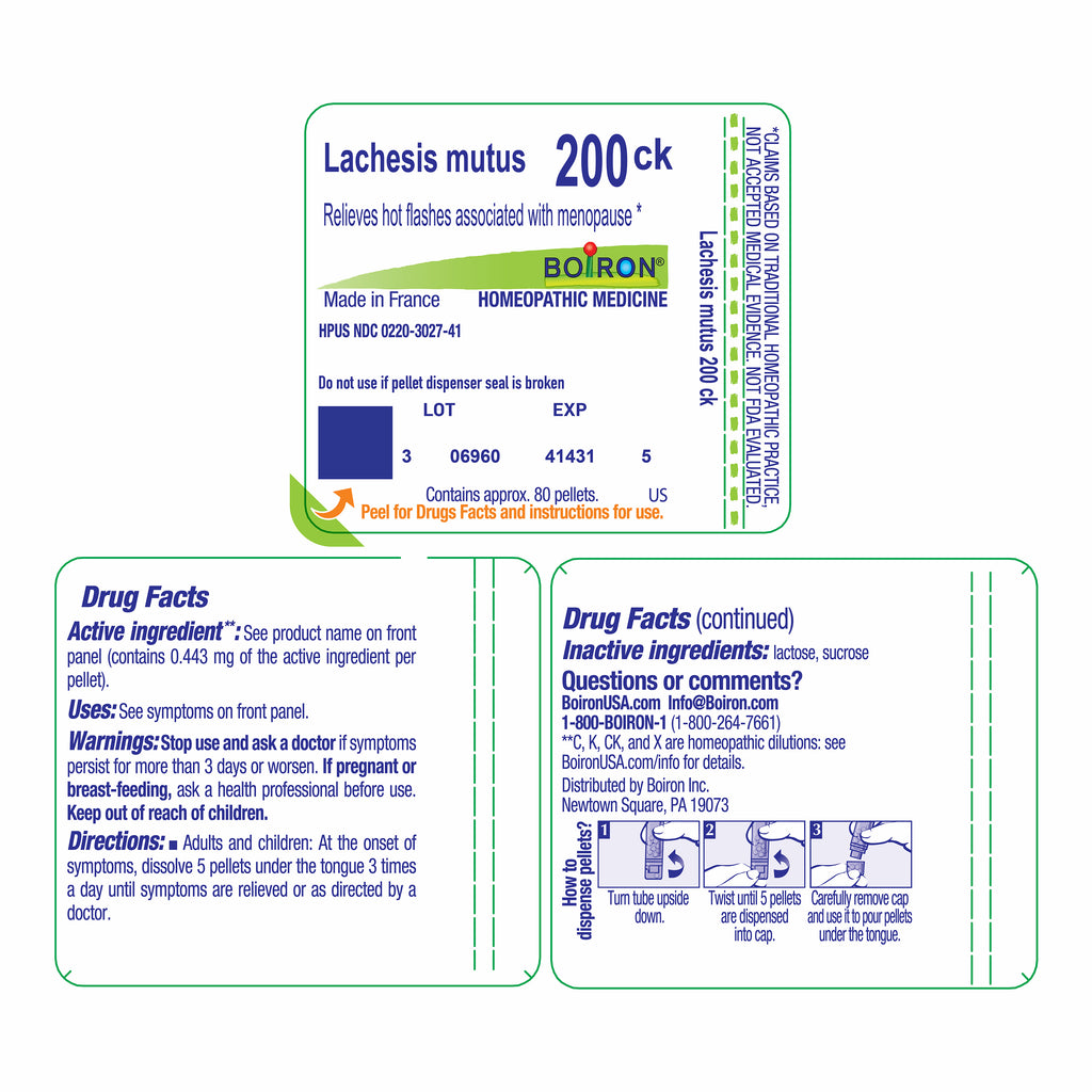 Boiron Lachesis mutus 200CK Drug Facts