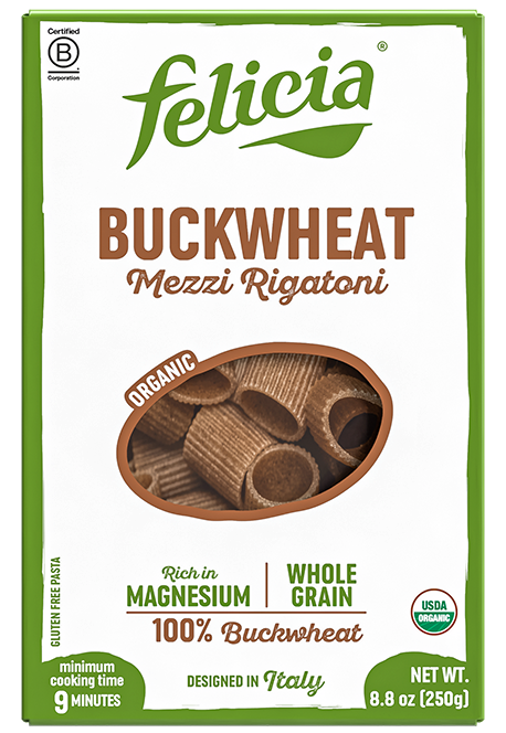 FELICIA Buckwheat Mezzi Rigatoni 8.8 oz