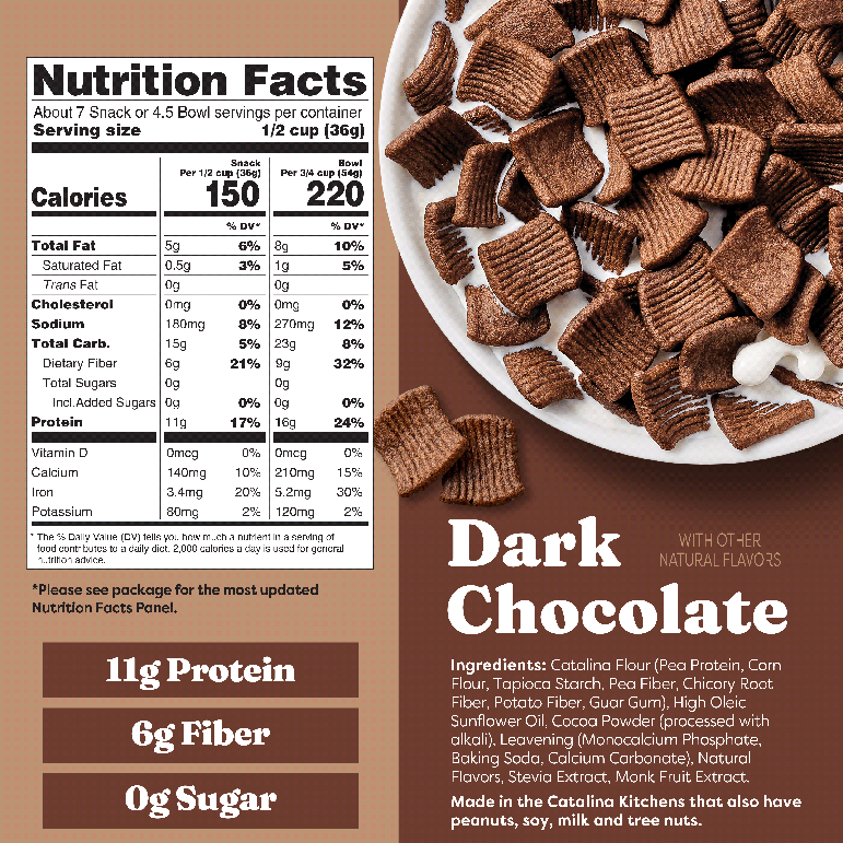 Catalina Crunch Dark Chocolate Cereal - Supplement/Nutrition Facts