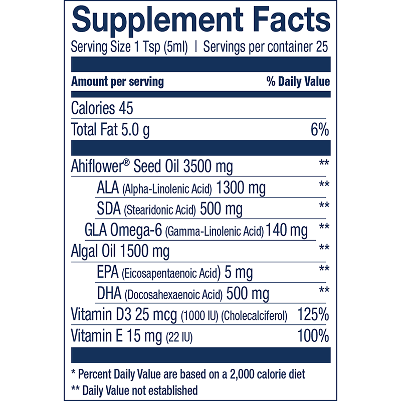 Supplement Facts for Wiley's Finest CatchFree Omega Liquid