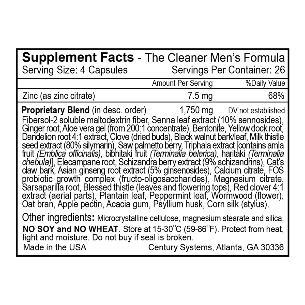 Century Systems The Cleaner Detox for Men, 14 Day