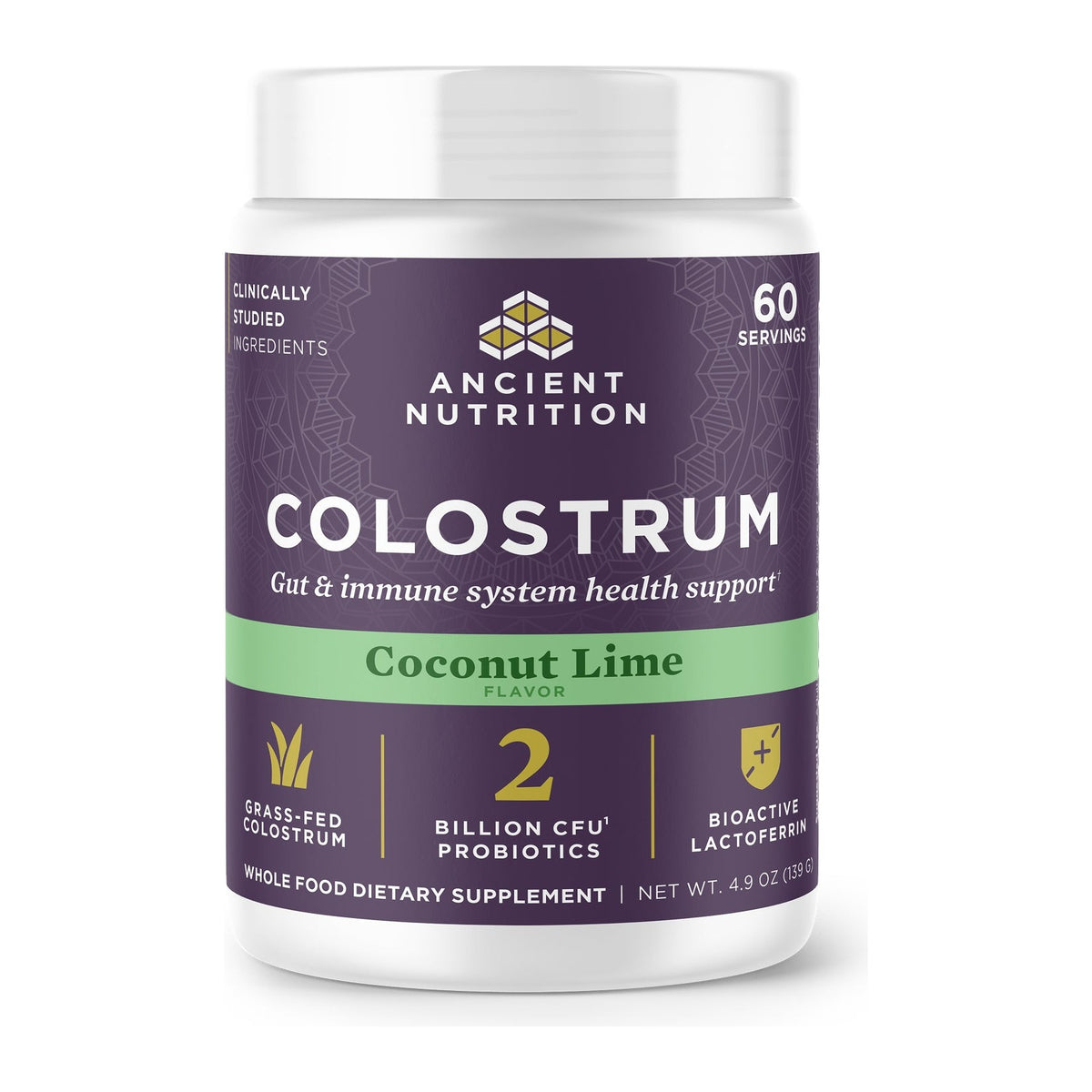 Ancient Nutrition Colostrum - Coconut Lime - 60srv