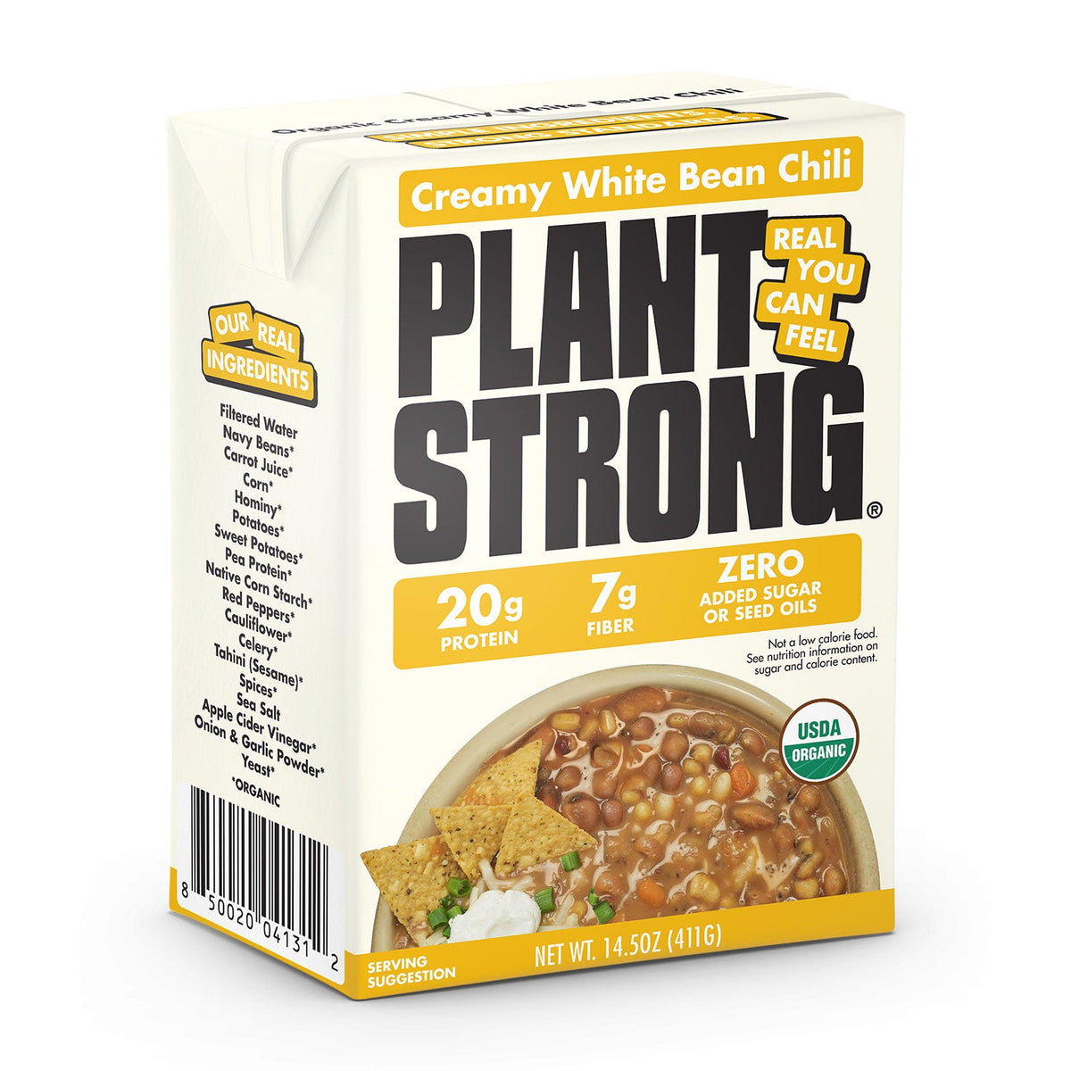 PLANTSTRONG Creamy White Bean Chili 16.9 oz (479 g)