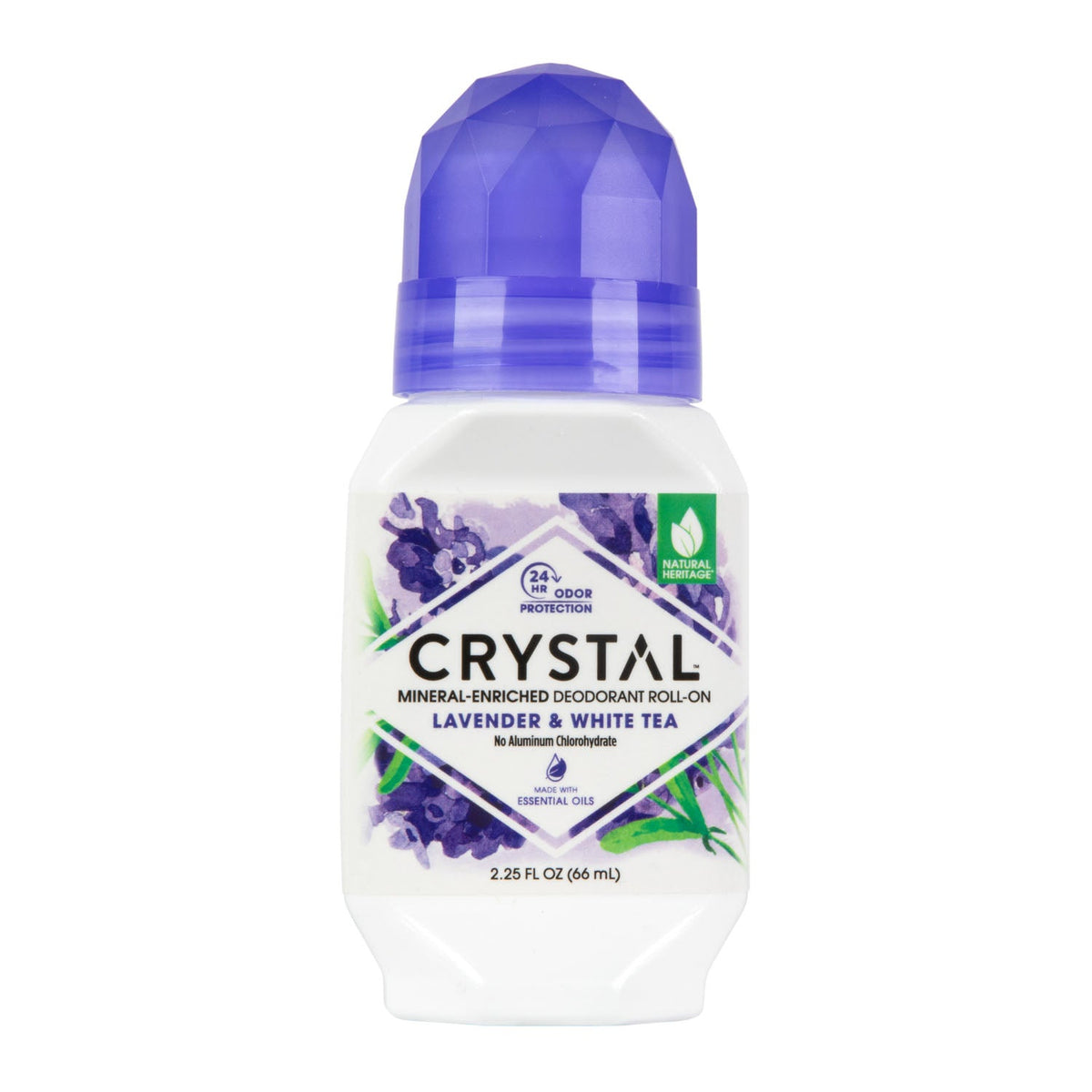 Crystal Deodorant Mineral Deodorant Roll-On - Lavender & White Tea