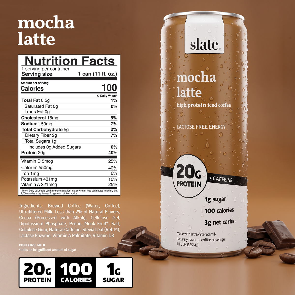 Slate Mocha Latte High Protein Iced Coffee - additional view 1