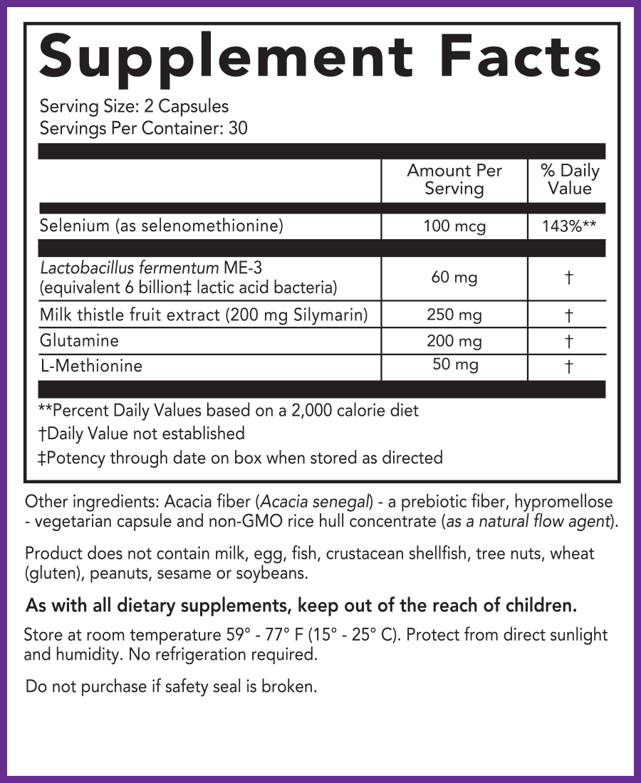 Supplement Facts for Reg'Activ Detox & Liver Health