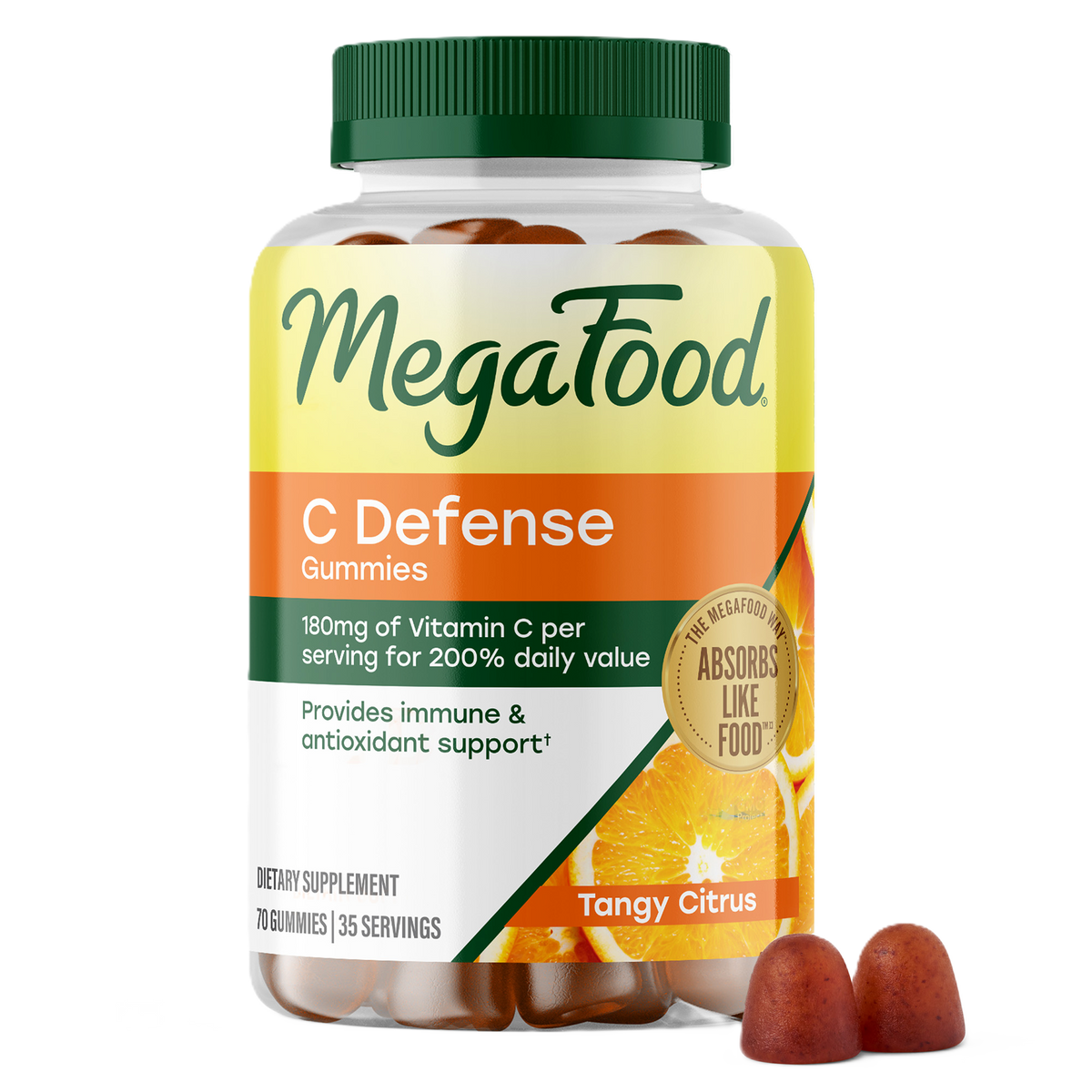 MegaFood C Defense Daily Immune Support Gummies - Tangy Citrus