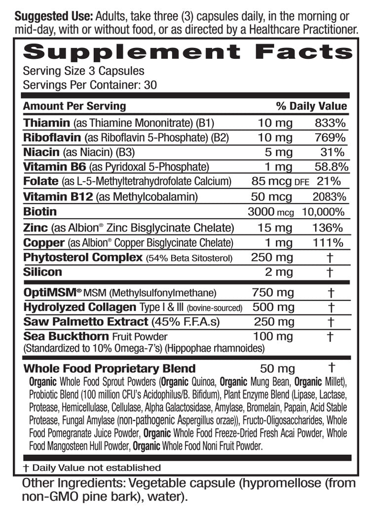 Supplement Facts for Emerald Labs Collagen Health