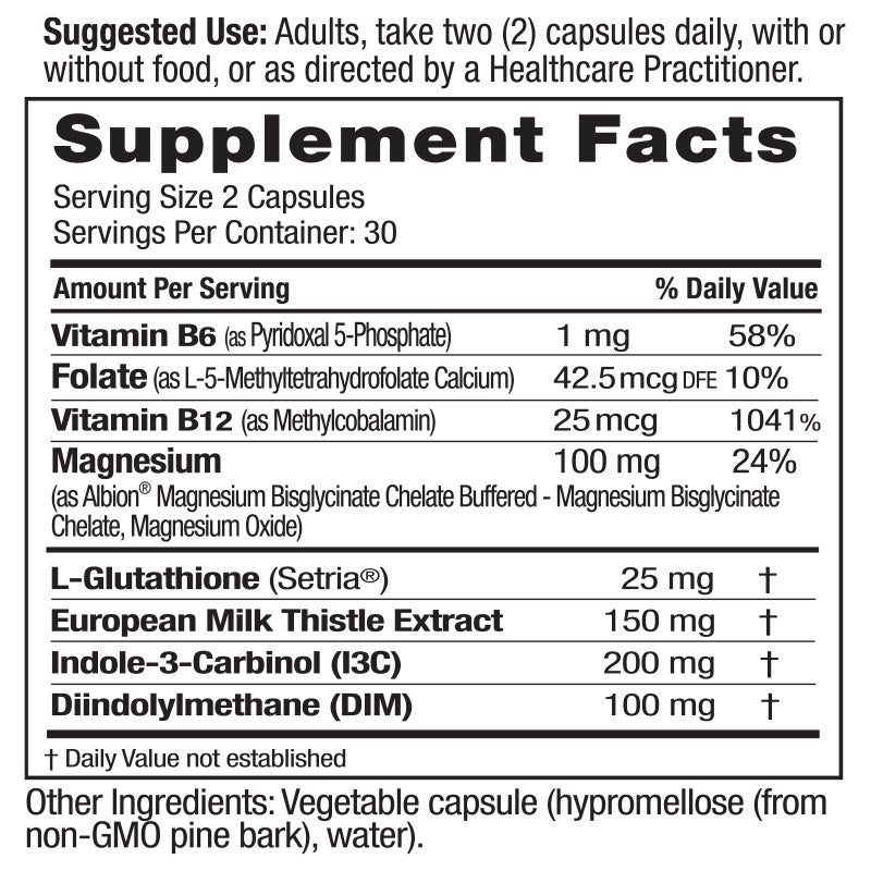Supplement Facts for Emerald Labs Estrogen Detox