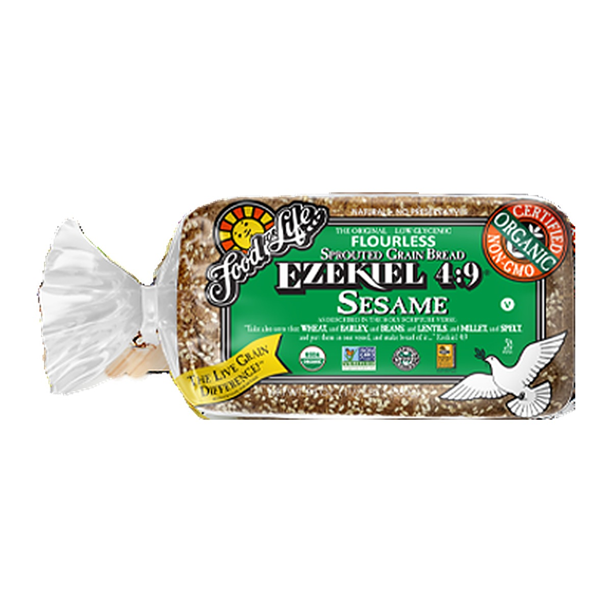 Food For Life Ezekiel 4:9 Sesame Sprouted Whole Grain Bread 24 oz