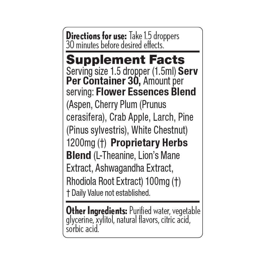 Supplement Facts for Barlean's Thrive Mood Drops