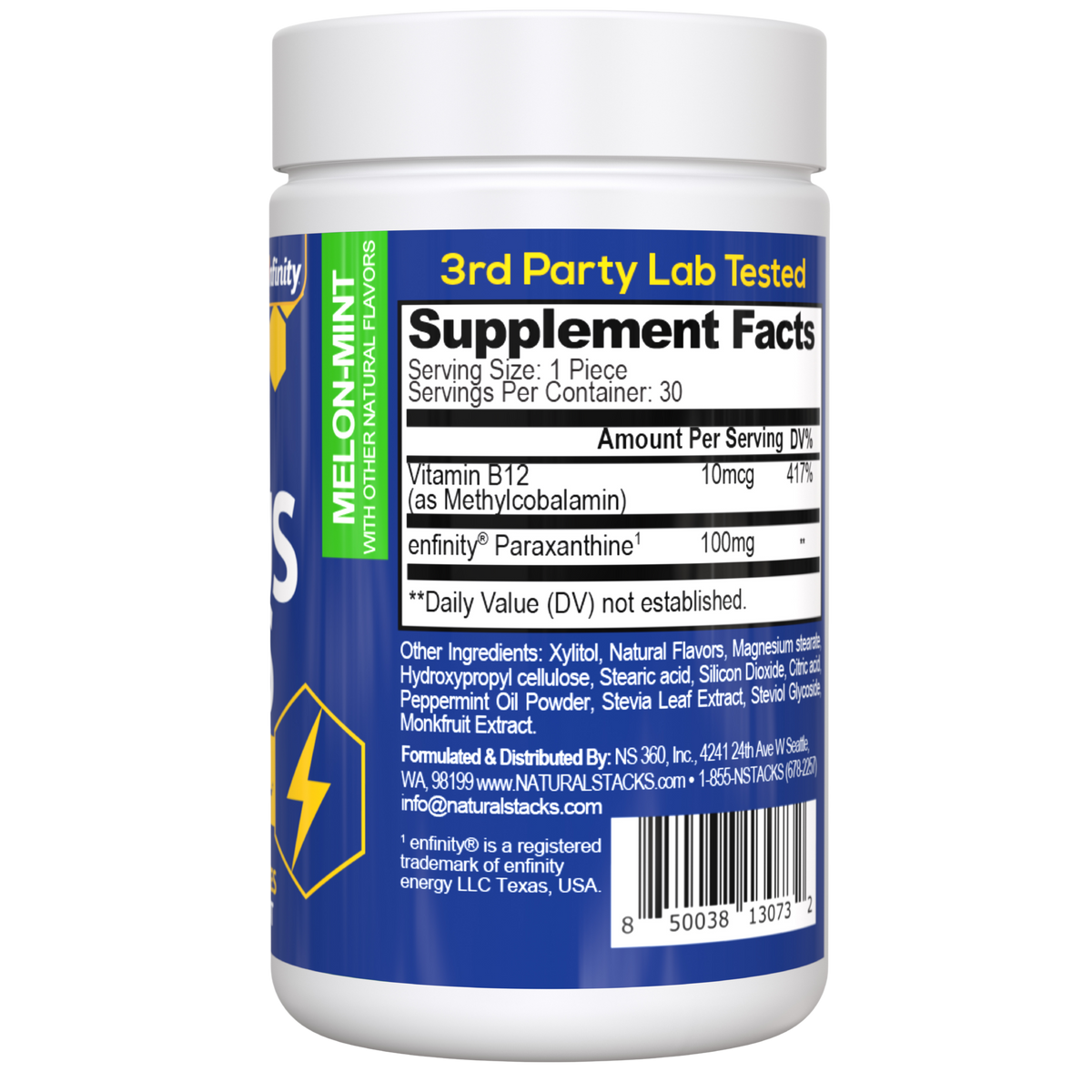 Supplement Facts for Natural Stacks Focus Bites