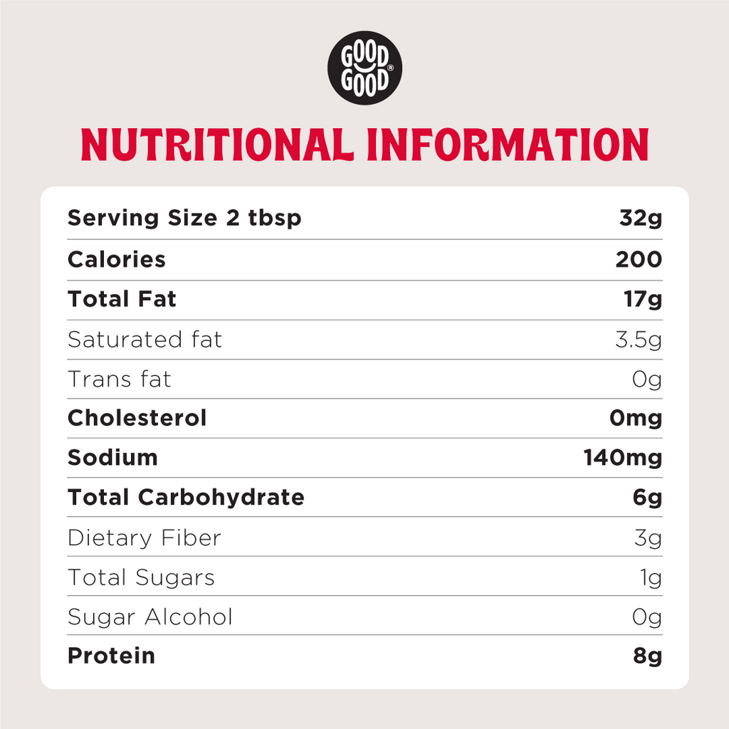Good Good Creamy Peanut Butter - Supplement/Nutrition Facts