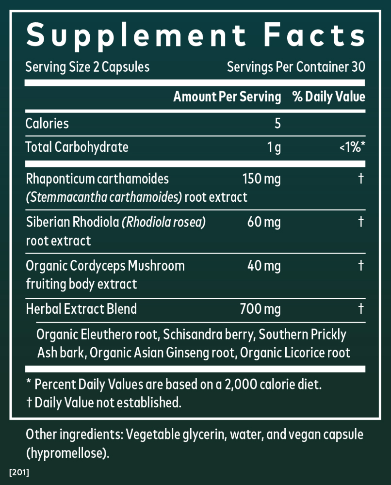 Supplement Facts for Gaia Herbs Adrenal Health Jumpstart