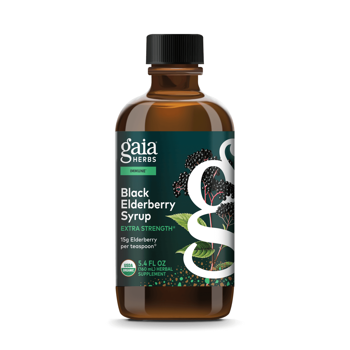 Gaia Herbs Black Elderberry Syrup Extra Extra Strength