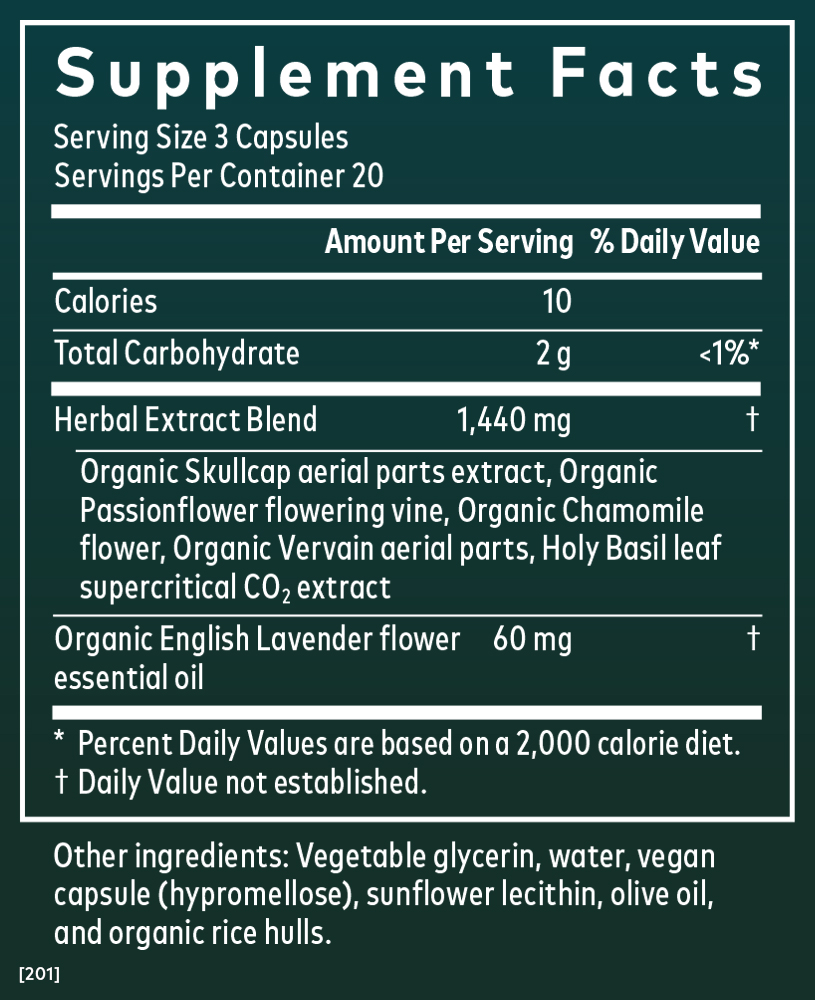 Supplement Facts for Gaia Herbs Calm A.S.A.P.