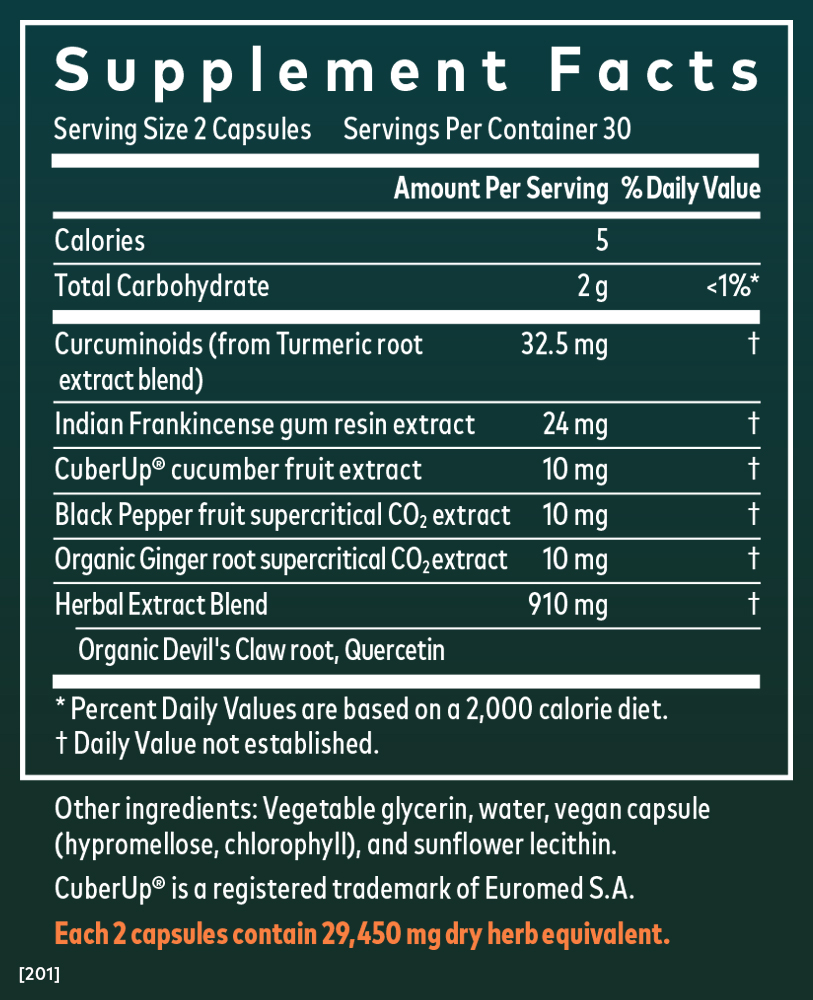 Supplement Facts for Gaia Herbs Turmeric Supreme Joint Health