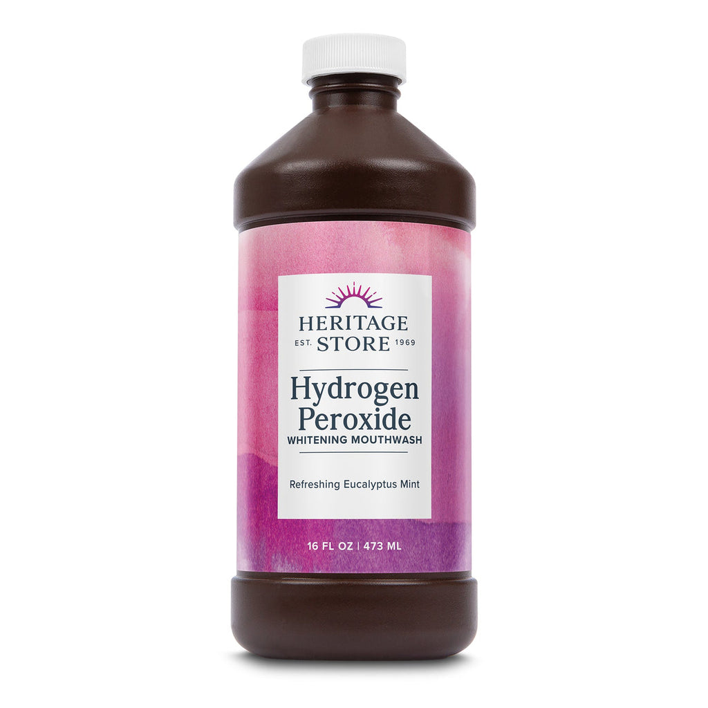Heritage Store HPM + White | Hydrogen Peroxide Mouthwash, 16 oz / Menthol