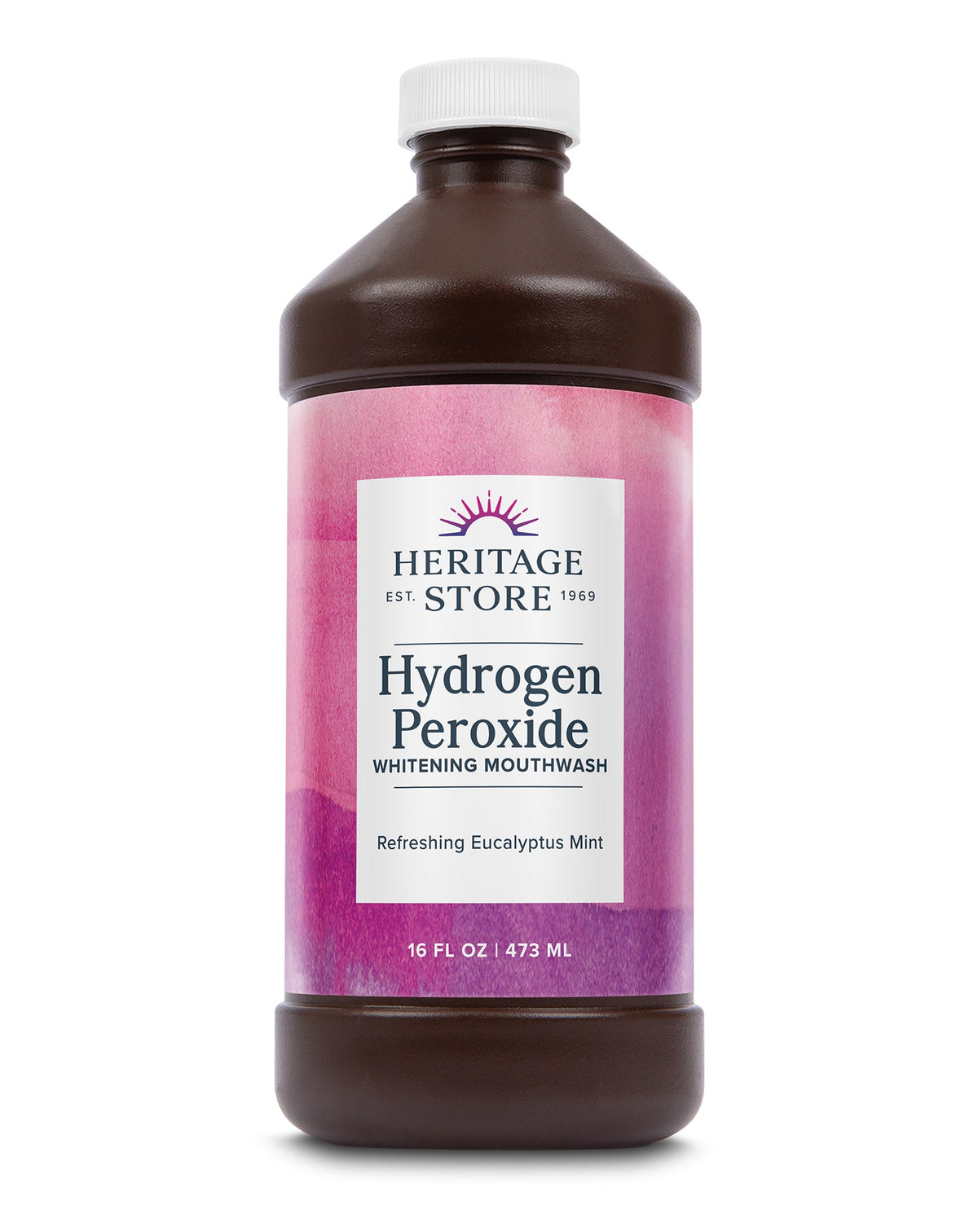 Heritage Store HPM + White | Hydrogen Peroxide Mouthwash, 16 oz / Menthol