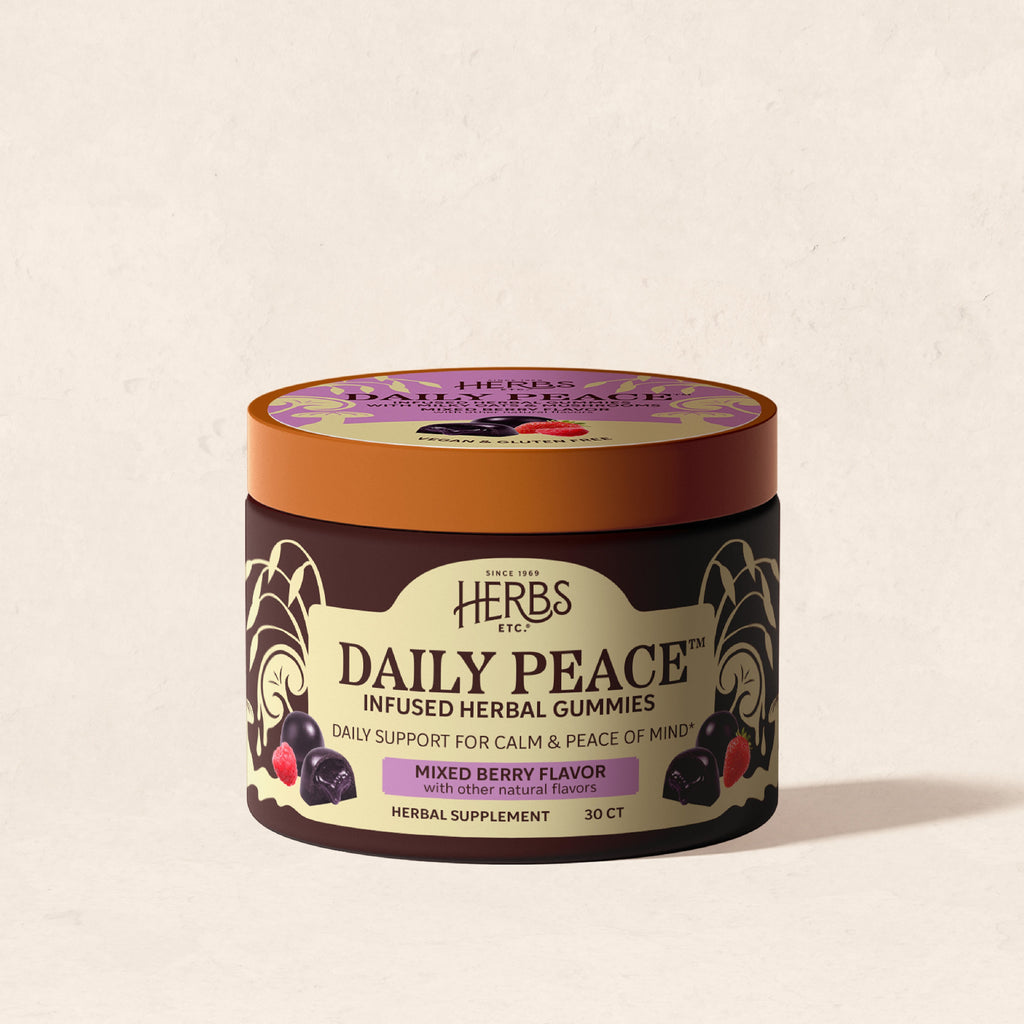 Herbs, Etc. Daily Peace Infused Herbal Gummies Mixed Berry