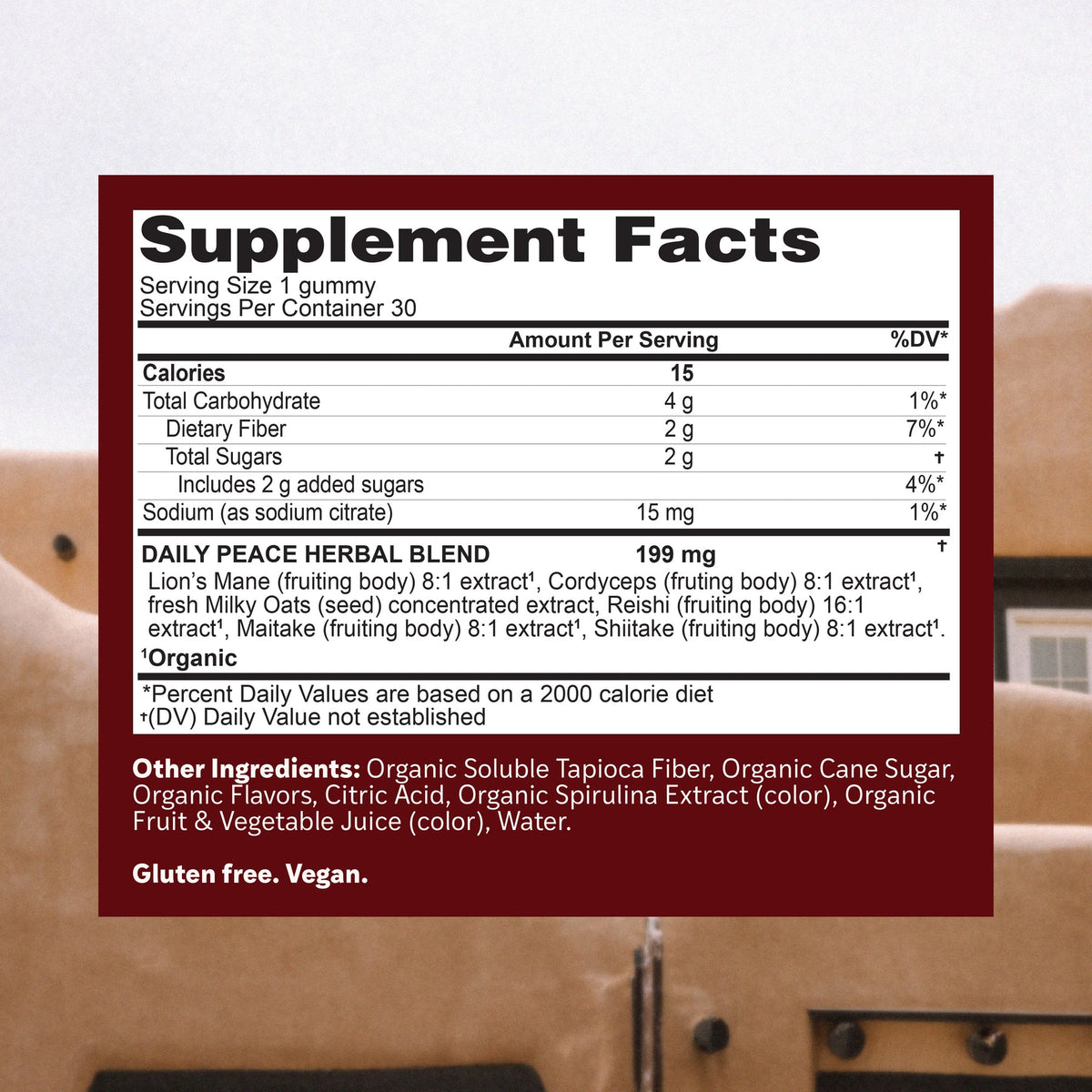 Herbs, Etc. Daily Peace Infused Herbal Gummies Mixed Berry - additional view 1