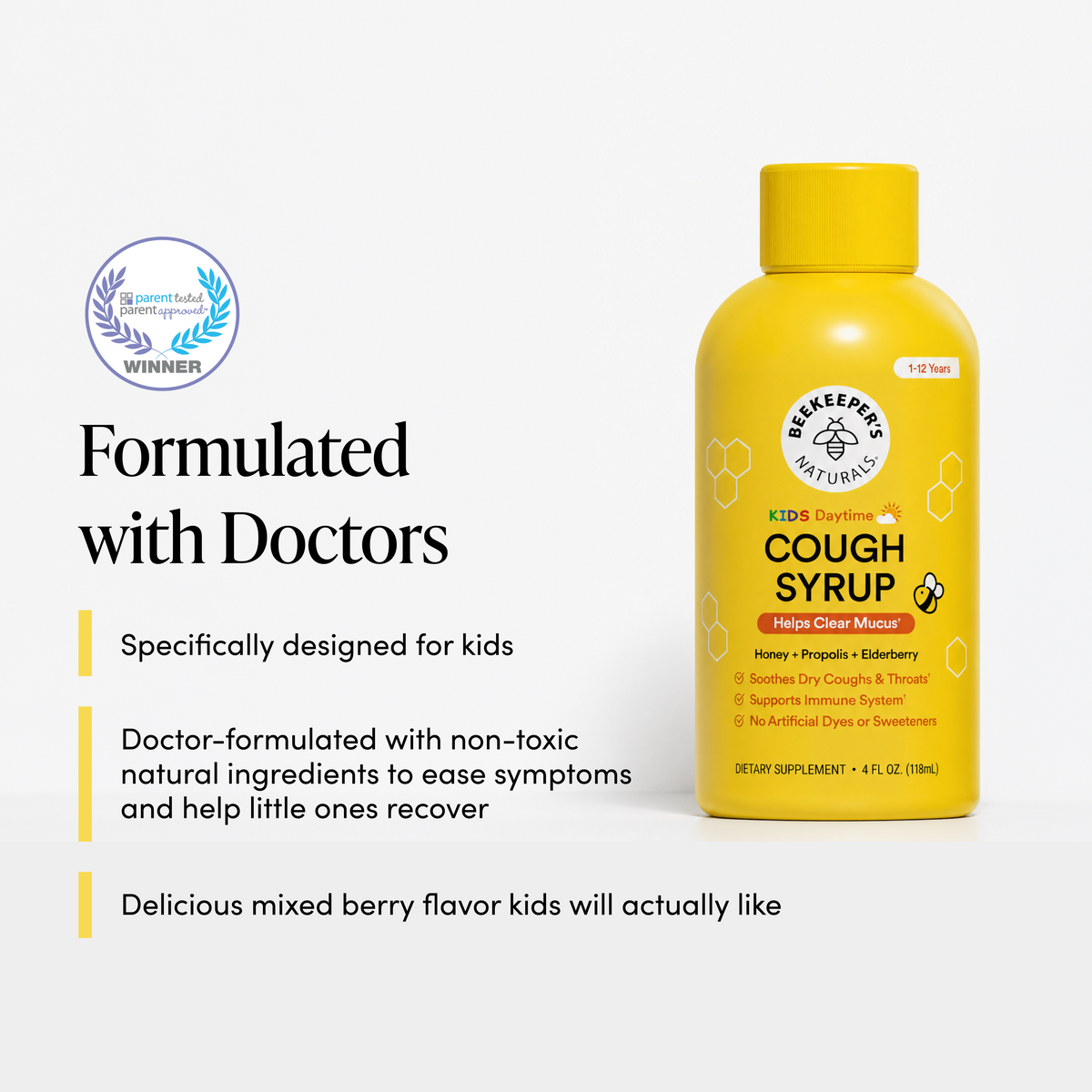 Beekeeper's Naturals Kids Daytime Honey Cough Syrup - additional view 3