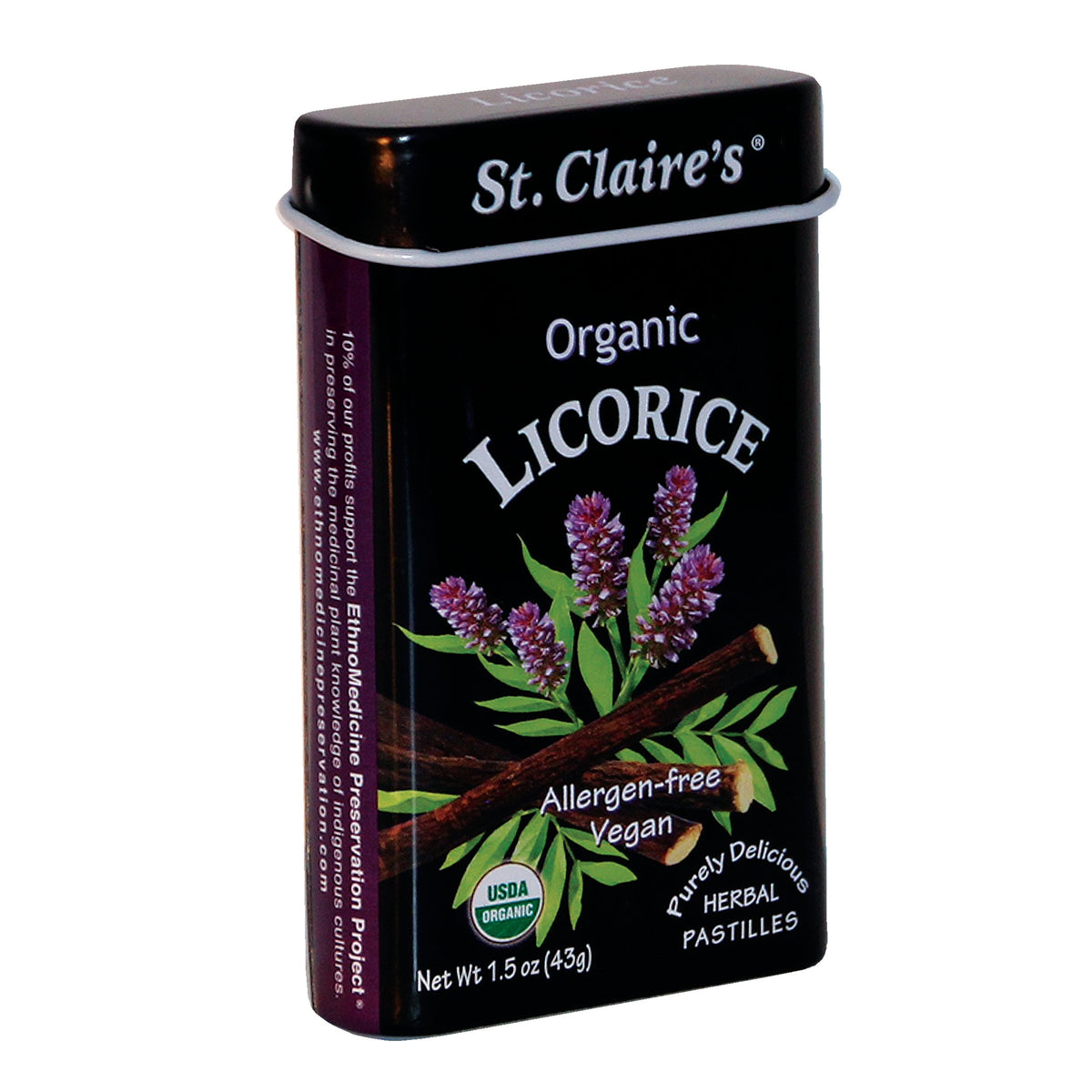 St. Claire's Organic Licorice Herbal Pastilles