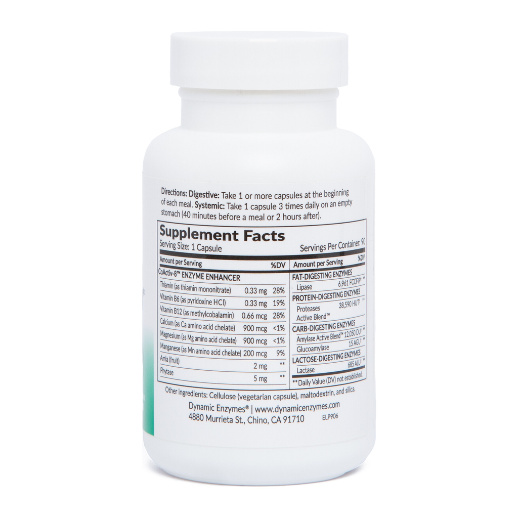 Supplement Facts for Dynamic Enzymes Lipase Plus