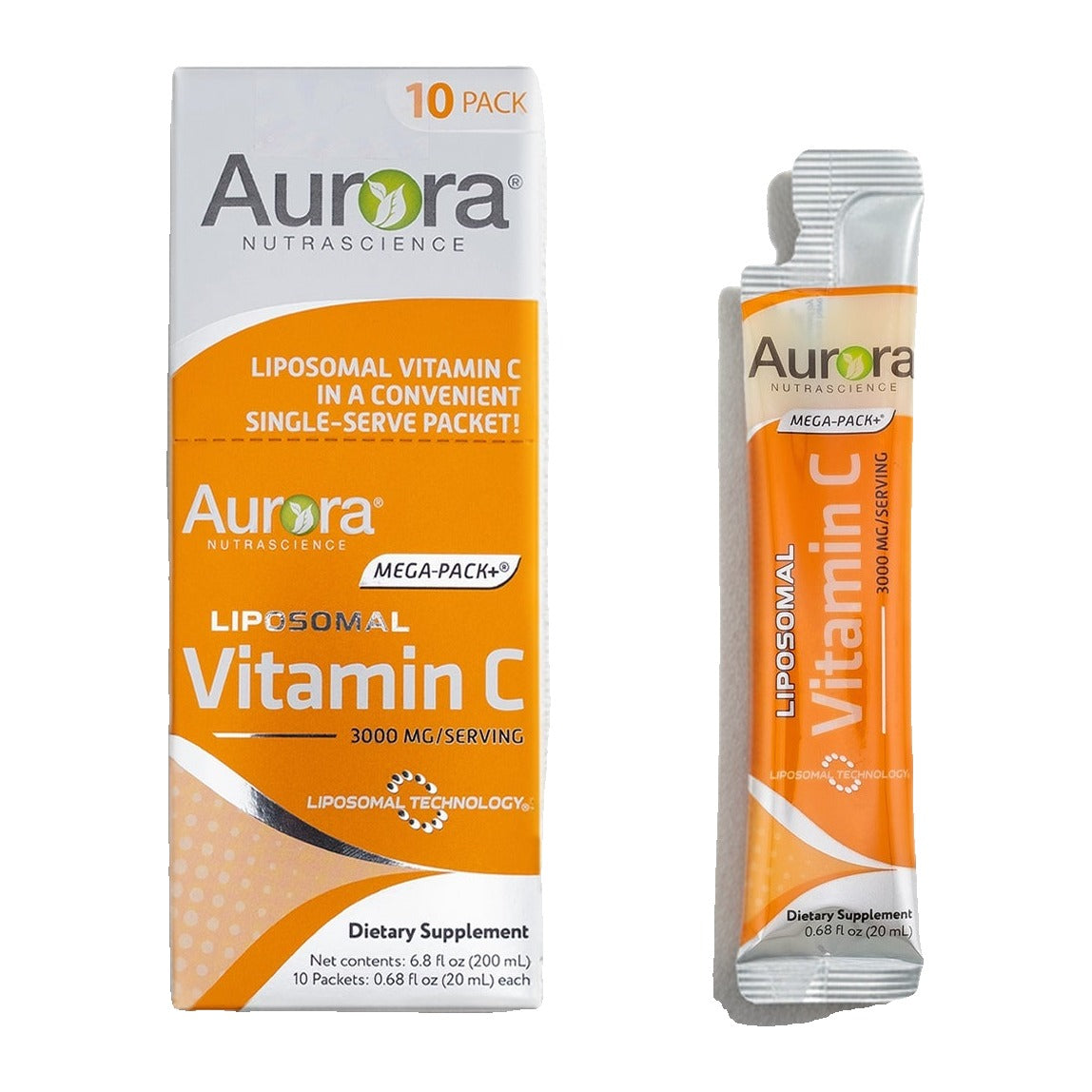 Aurora Nutrascience Mega-Pack+ Liposomal Vitamin C, 3,000 mg