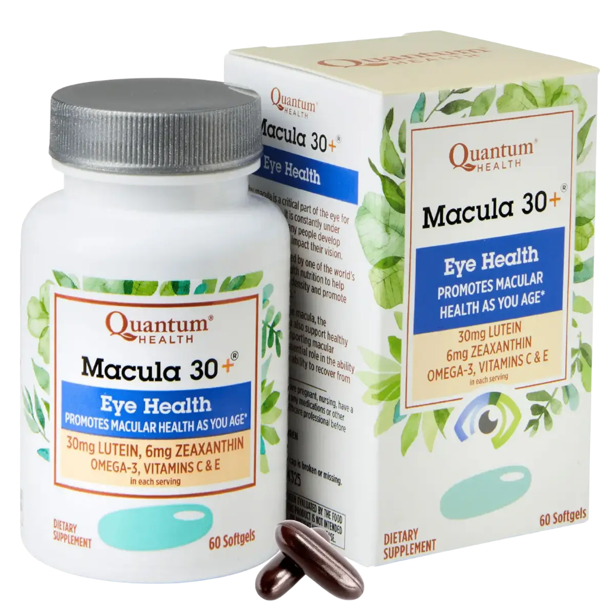 Quantum Health Macula 30+ Eye Health Lutein & Zeaxanthin Softgels