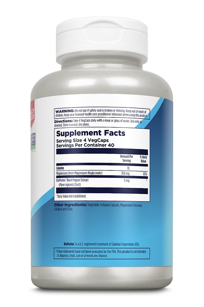 Supplement Facts for Kal Magnesium Glycinate 350