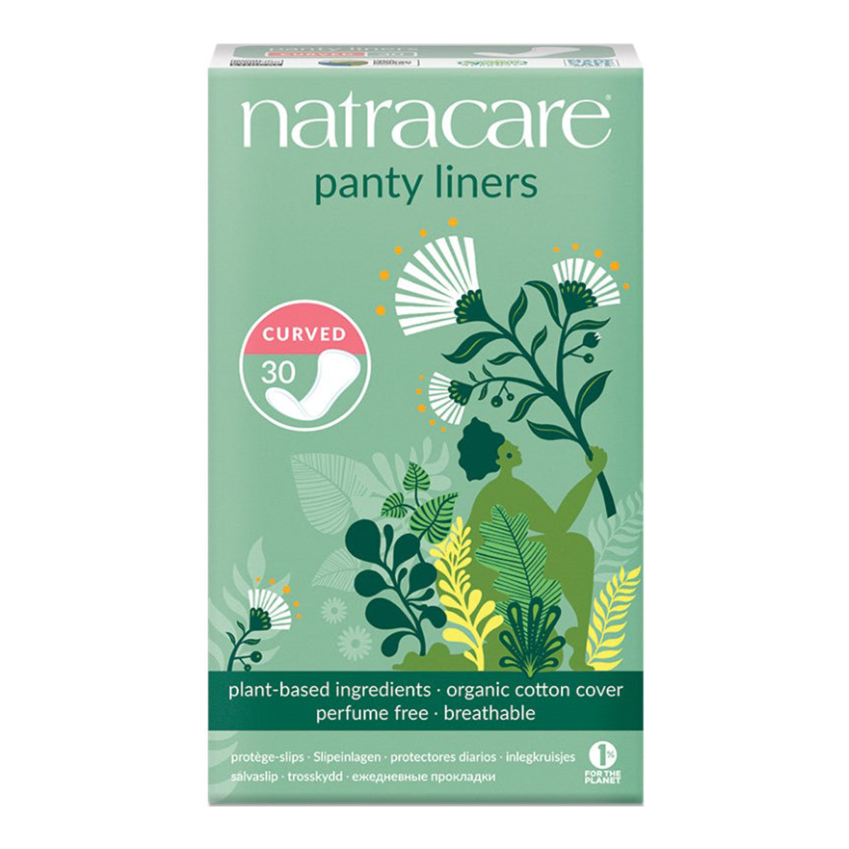 Natracare Curved Panty Liners, 30 count