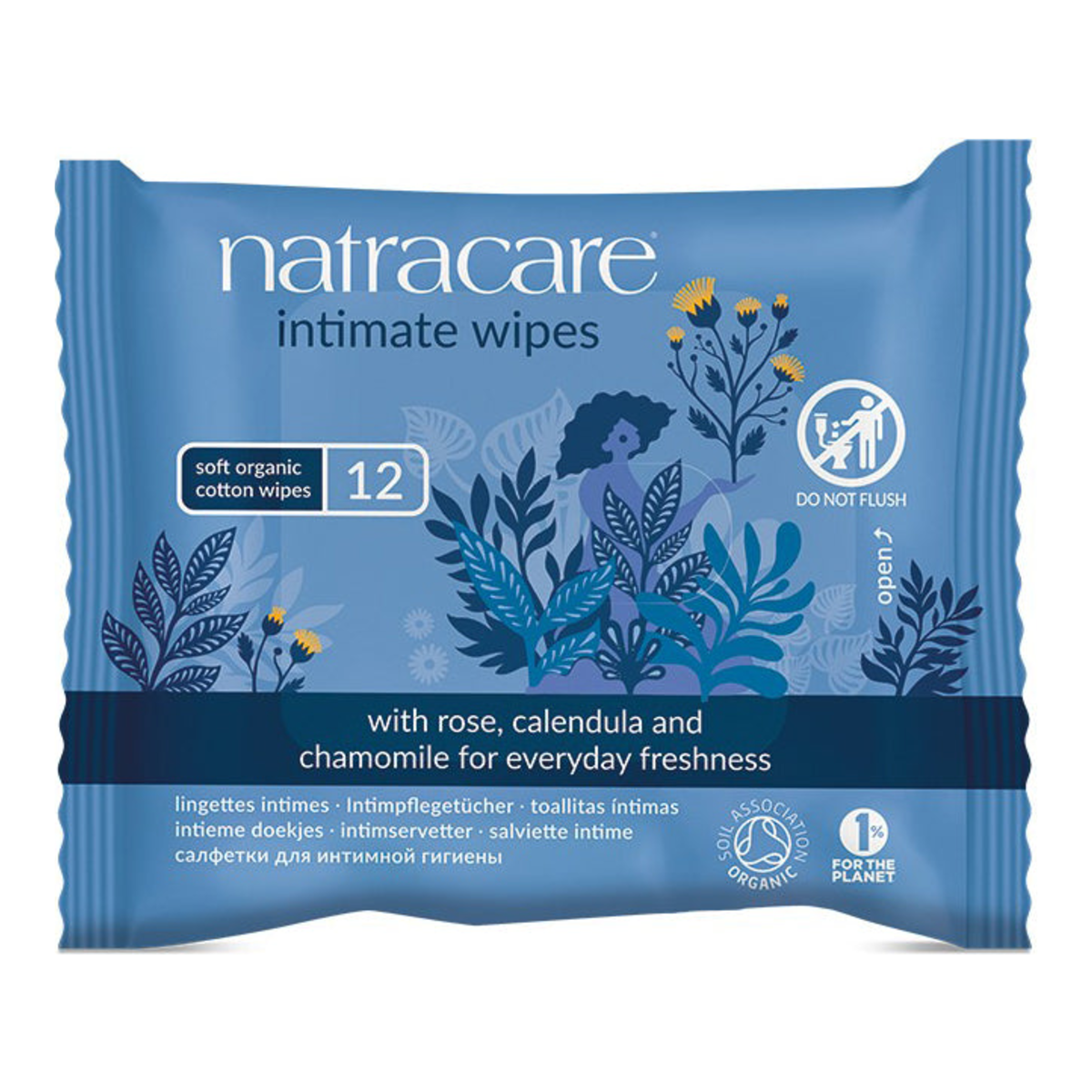 Natracare Organic Intimate Wipes, 12 count