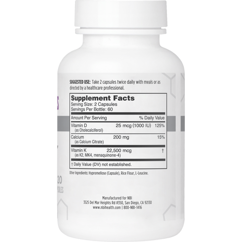 NBI Osteo-K Minis bottle, side label