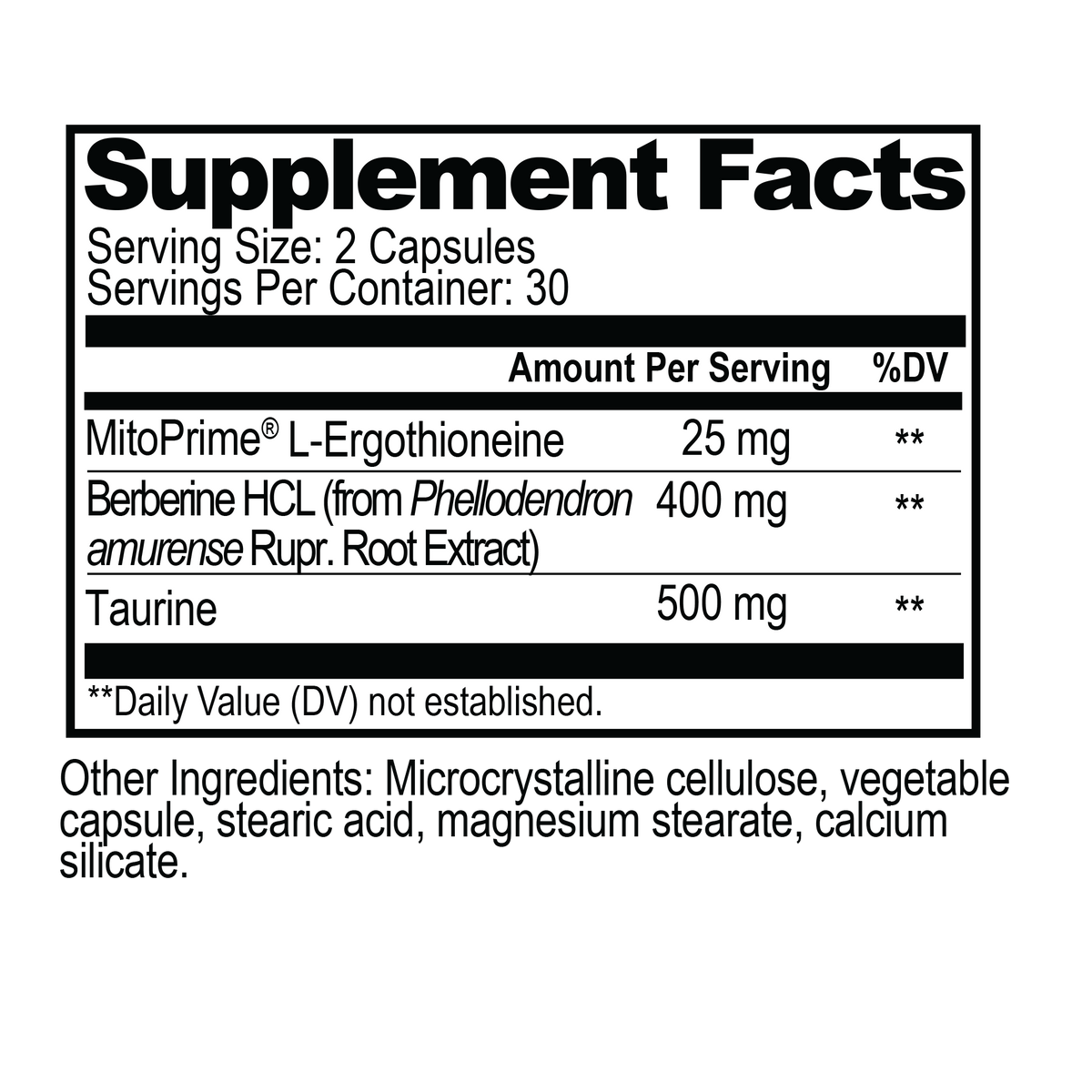 Supplement Facts for Natural Stacks NeuroLife